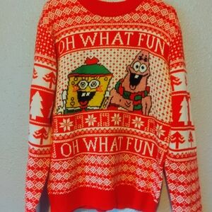 Nickelodeon Red and White Crewneck‎ Sweater
